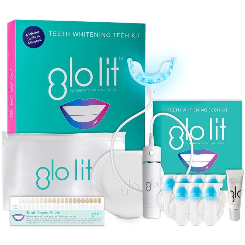 GLO Lit Teeth Whitening Device Tech Kit with Bluetooth Free Samples