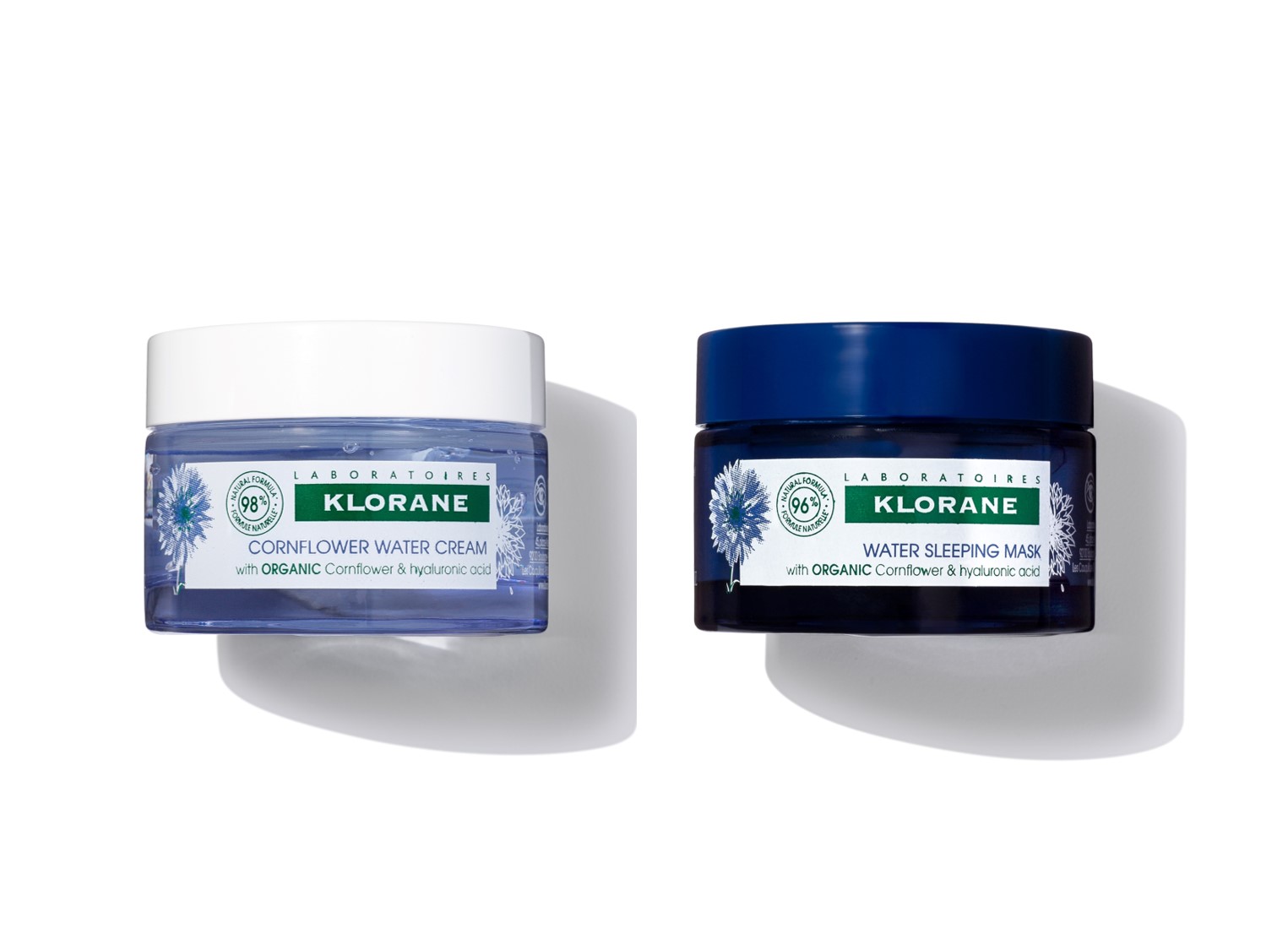 Klorane Hydrating Water Cream and Water Sleeping Mask with Cornflower
