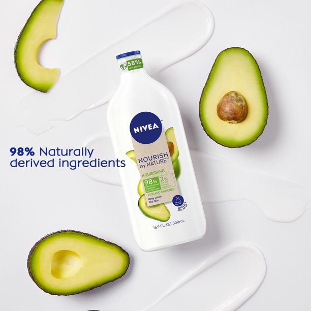 NIVEA Nourish by Nature Avocado Enriched Nourishing Body Lotion Free