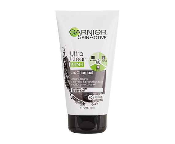 Garnier SkinActive Ultra Clean 3 in 1 Face Wash, Scrub and Mask with Charcoal