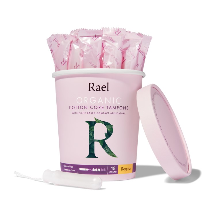 Rael Organic Cotton Tampons with Compact Applicators (Regular, Super