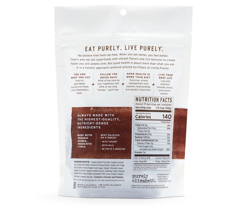 Purely Elizabeth Chocolate Peanut Butter Granola Free Samples