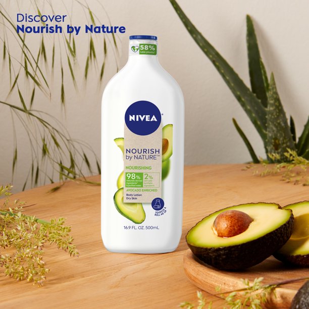 NIVEA Nourish by Nature Avocado Enriched Nourishing Body Lotion Free